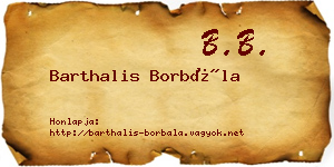 Barthalis Borbála névjegykártya